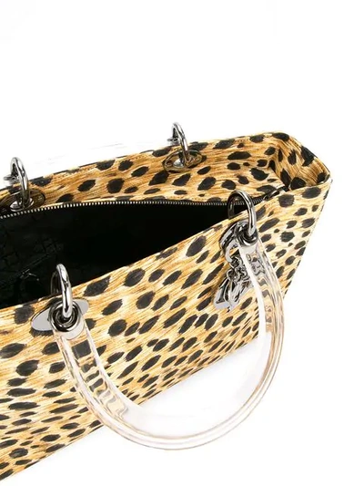 Pre-owned Dior Lady  Leopard Print Bag In Brown