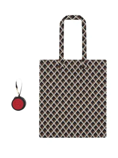 Shop Fendi Logo Bag Charm In F14rz-black +strawberry +b