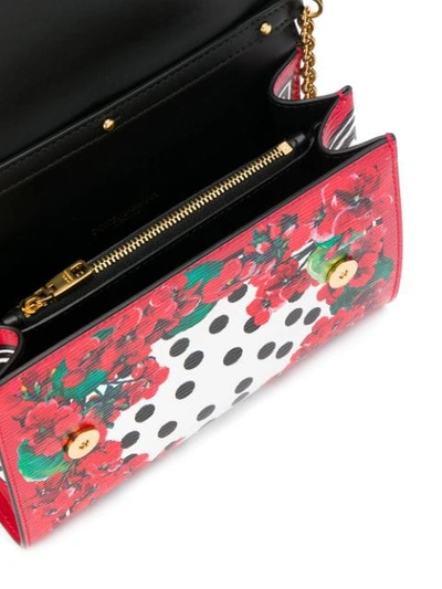 Shop Dolce & Gabbana Floral Print Crossbody Bag In Red