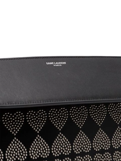 Shop Saint Laurent Black Catherine Leather Studded Crossbody