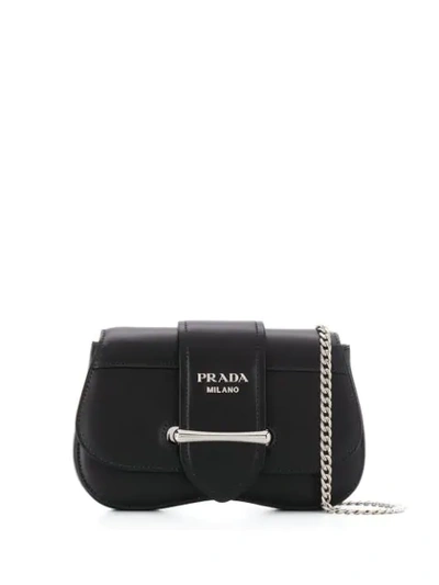 Shop Prada Logo Cross Body Bag In Black