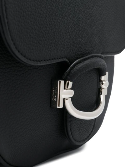 Shop Tod's Foldover Top Shoulder Bag In Black