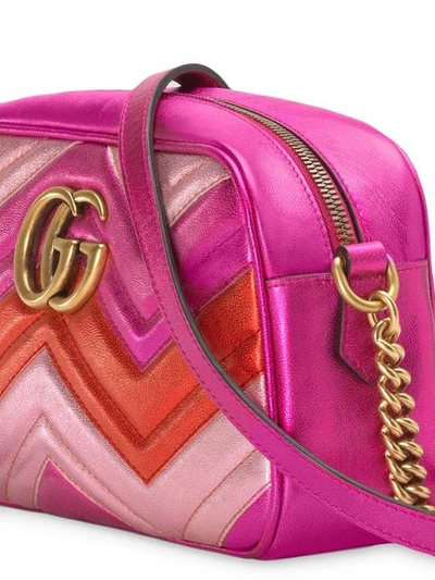 Shop Gucci Gg Marmont Small Matelassé Shoulder Bag In Pink
