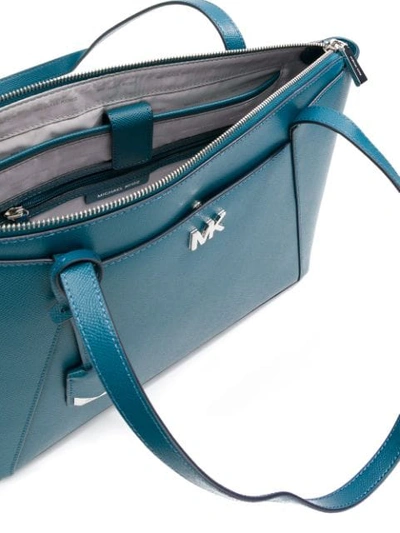 Shop Michael Michael Kors Maddie Medium Tote Bag - Blue