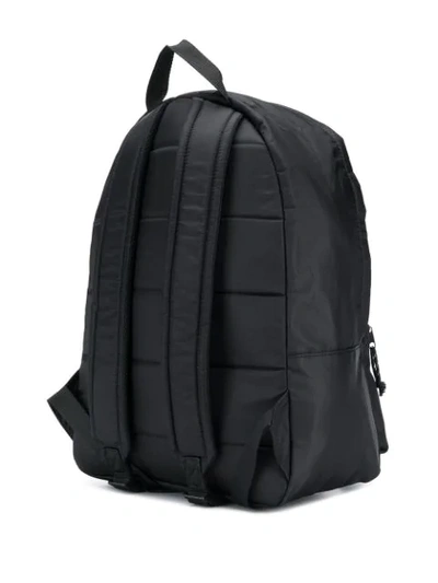 Shop Msgm Embroidered Logo Backpack In Black
