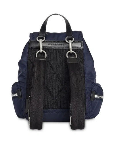 Shop Burberry The Small Crossbody Rucksack In Puffer Nylon In Blue