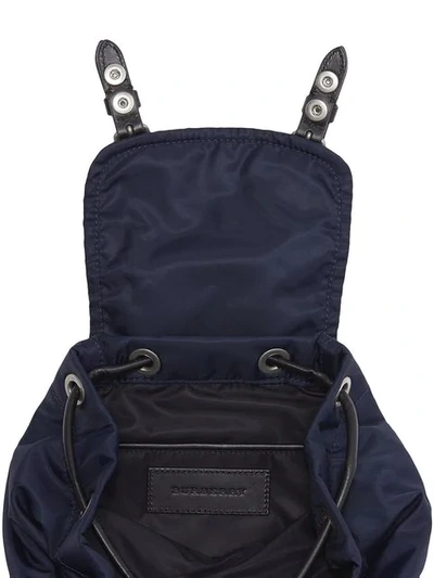 Shop Burberry The Small Crossbody Rucksack In Puffer Nylon In Blue