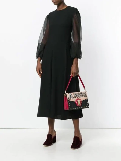 Shop Dolce & Gabbana Lucia Amore Shoulder Bag In Black