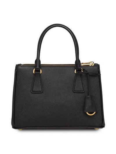 Shop Prada Small Galleria Leather Tote Bag In Black