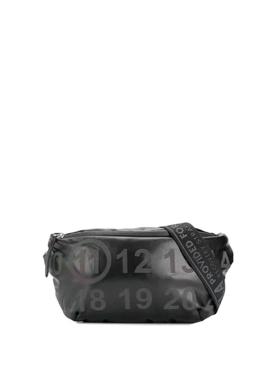 Shop Maison Margiela Logo Embellished Belt Bag In Black