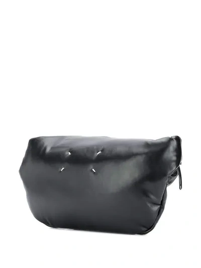 Shop Maison Margiela Logo Embellished Belt Bag In Black
