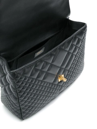 Shop Versace Icon Quilted Shoulder Bag In Black