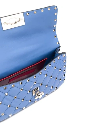Shop Valentino Garavani Rockstud Small Shoulder Bag In Blue