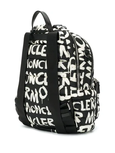 Shop Moncler Logo Backpack In Black