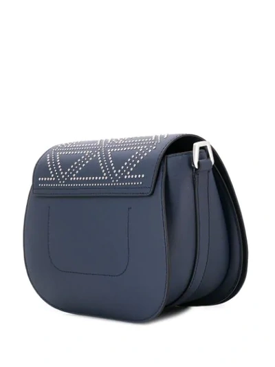 Shop Emporio Armani Studded Shoulder Bag In Blue