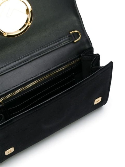 Shop Fendi Black Velvet Wallet On Chain Mini Bag