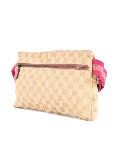 Pre-owned Gucci Shelly Line Gg Bum Bag In Brown