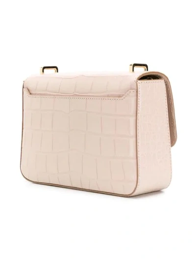 Shop Bally Metallic Buckle Shoulder Bag In Pink