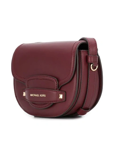 Shop Michael Michael Kors Carry Small Saddle Bag In 610 Oxblood