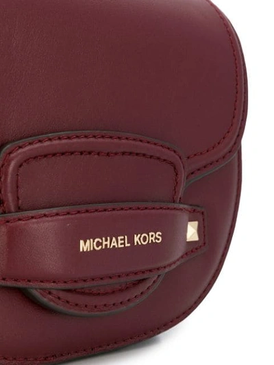 Shop Michael Michael Kors Carry Small Saddle Bag In 610 Oxblood