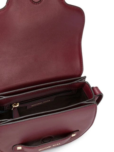 Shop Michael Michael Kors Carry Small Saddle Bag In 610 Oxblood