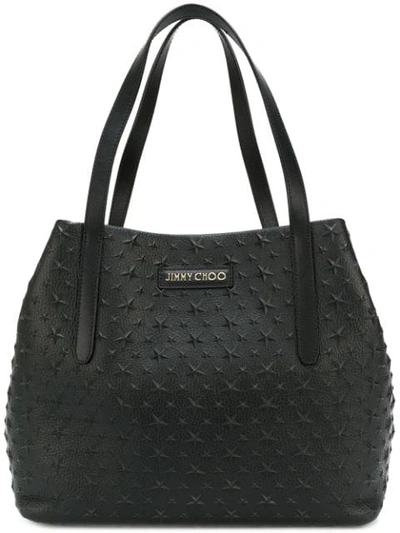 Jimmy Choo Small Sofia Star Studded Tote In Black