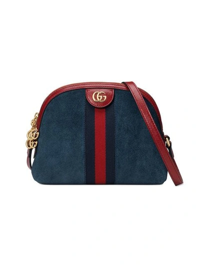 Shop Gucci Ophidia Small Shoulder Bag In Blue
