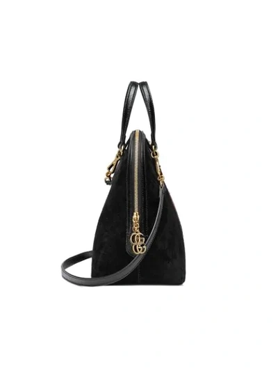 Shop Gucci Ophidia Medium Top Handle Bag In Black