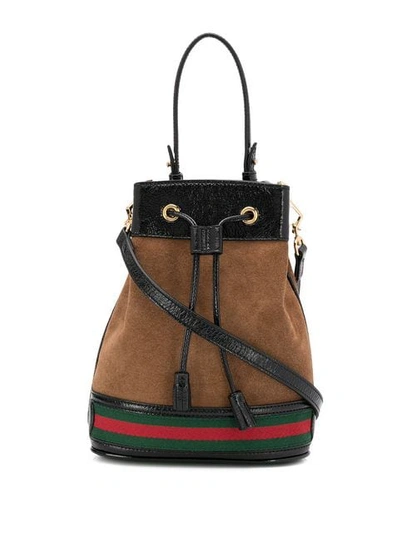 Shop Gucci Bolso Ophidia Bucket Bag In Brown