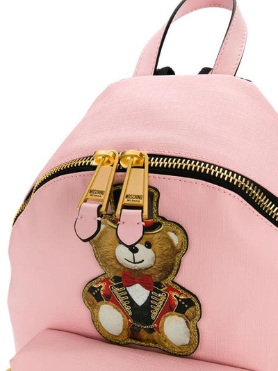 Shop Moschino Teddy Circus Backpack In Pink