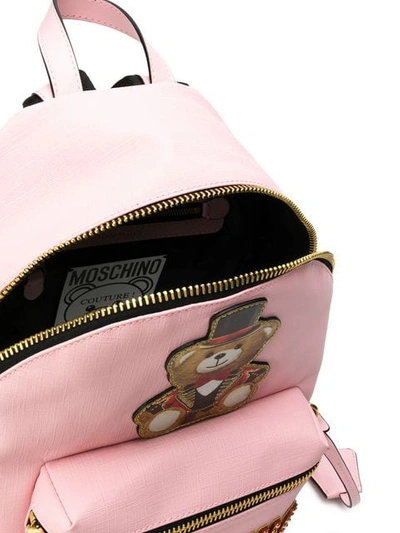 Shop Moschino Teddy Circus Backpack In Pink