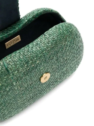 Shop Isla Raffia Clutch In Green