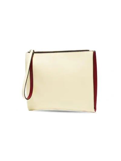 MARNI LEATHER CLUTCH WITH HANDLE - 红色