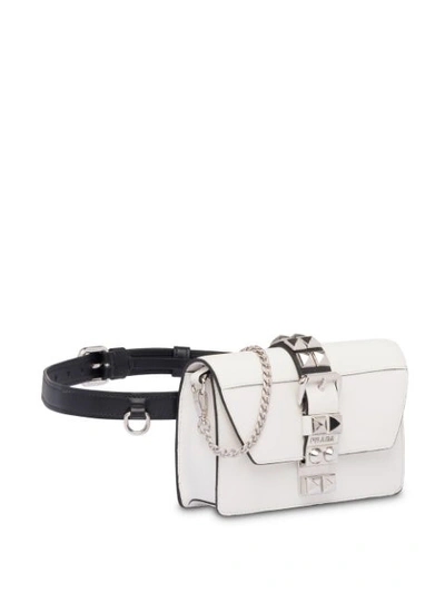 Shop Prada Elektra Leather Belt Bag In White