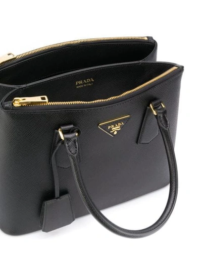 Shop Prada Galleria Saffiano Leather Handbag - Black