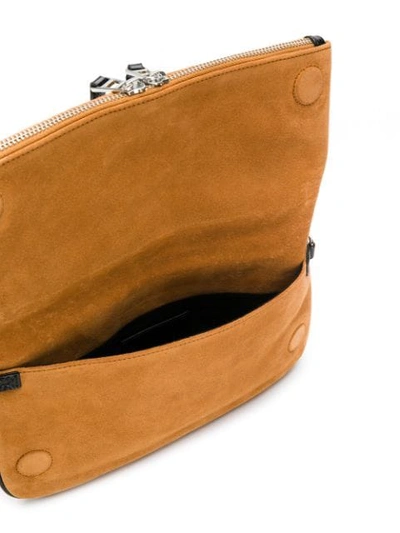 Shop Zadig & Voltaire Patent Clutch Bag In Neutrals