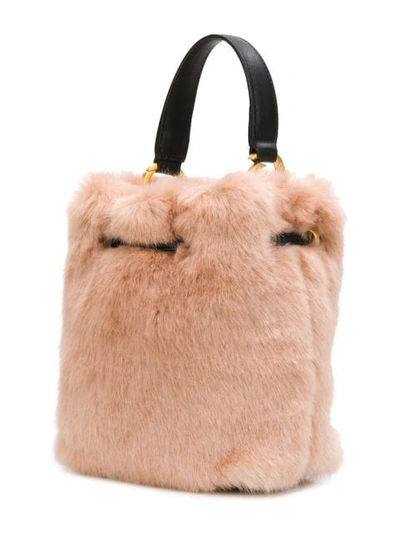 Shop Furla Stacy Nuvola Medium Bucket Bag In Pink