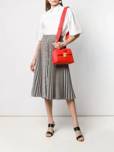Shop Bottega Veneta Intrecciato Weave Strap Shoulder Bag In Red