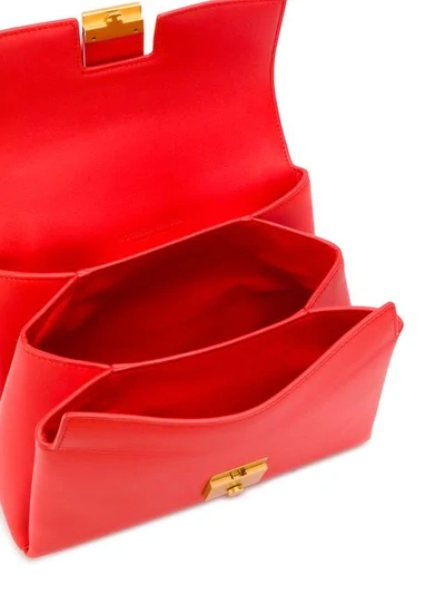 Shop Bottega Veneta Intrecciato Weave Strap Shoulder Bag In Red