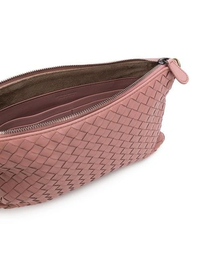 Shop Bottega Veneta Woven Crossbody Bag In Pink