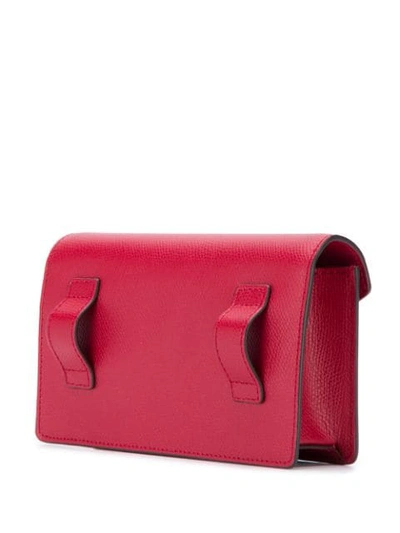 Shop Fendi F Logo Plaque Belt Bag In Red