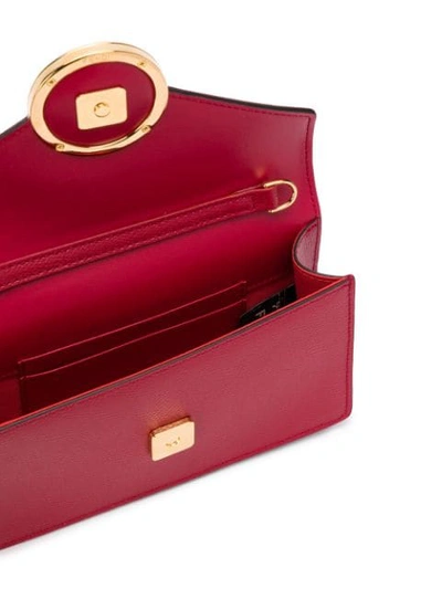 Shop Fendi F Logo Plaque Belt Bag In Red