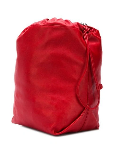 Shop Saint Laurent Teddy Bucket Bag In Red
