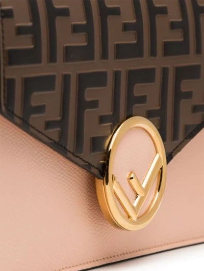 Shop Fendi Ff Pattern Shoulder Bag In F17yi Pink/brown
