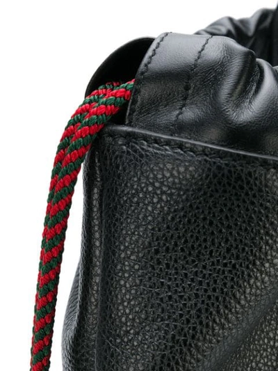 Shop Gucci Print Drawstring Backpack In Black