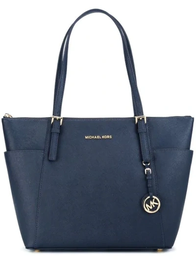 Shop Michael Michael Kors 'jet Set Travel' Top Zip Tote In Blue