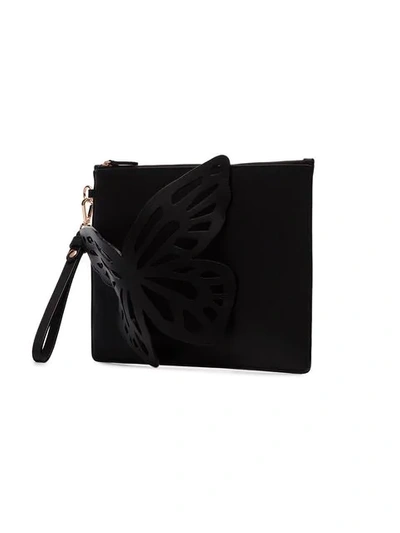 Shop Sophia Webster Black Flossy Butterfly Clutch Bag