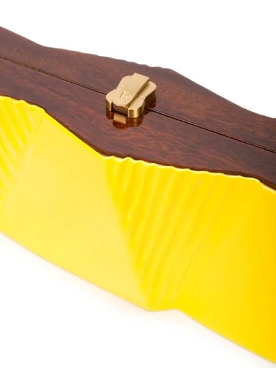 Shop Rocio Wasabi Sculpted Box Clutch In Yellow