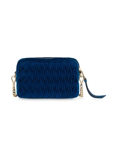 Shop Miu Miu Matelassé Shoulder Bag In Blue