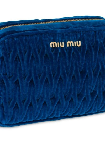 MIU MIU 丝绒绗缝单肩包 - F0215 COBALT BLUE